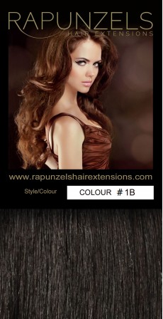 1 Gram 16" Nano Tip Colour #1B Natural Off Black (25 Strands)
